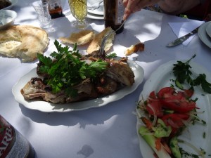 Lamb cooked with juniper leaves and cumin