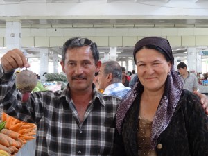 Local shoppers in market