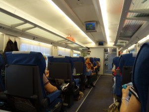 Inside the bullet train