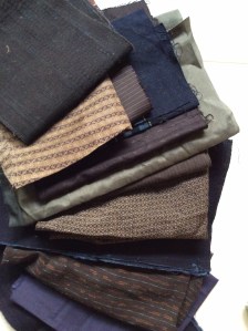 Small pieces of silk and cotton in traditional styles